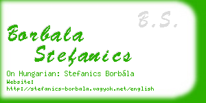 borbala stefanics business card